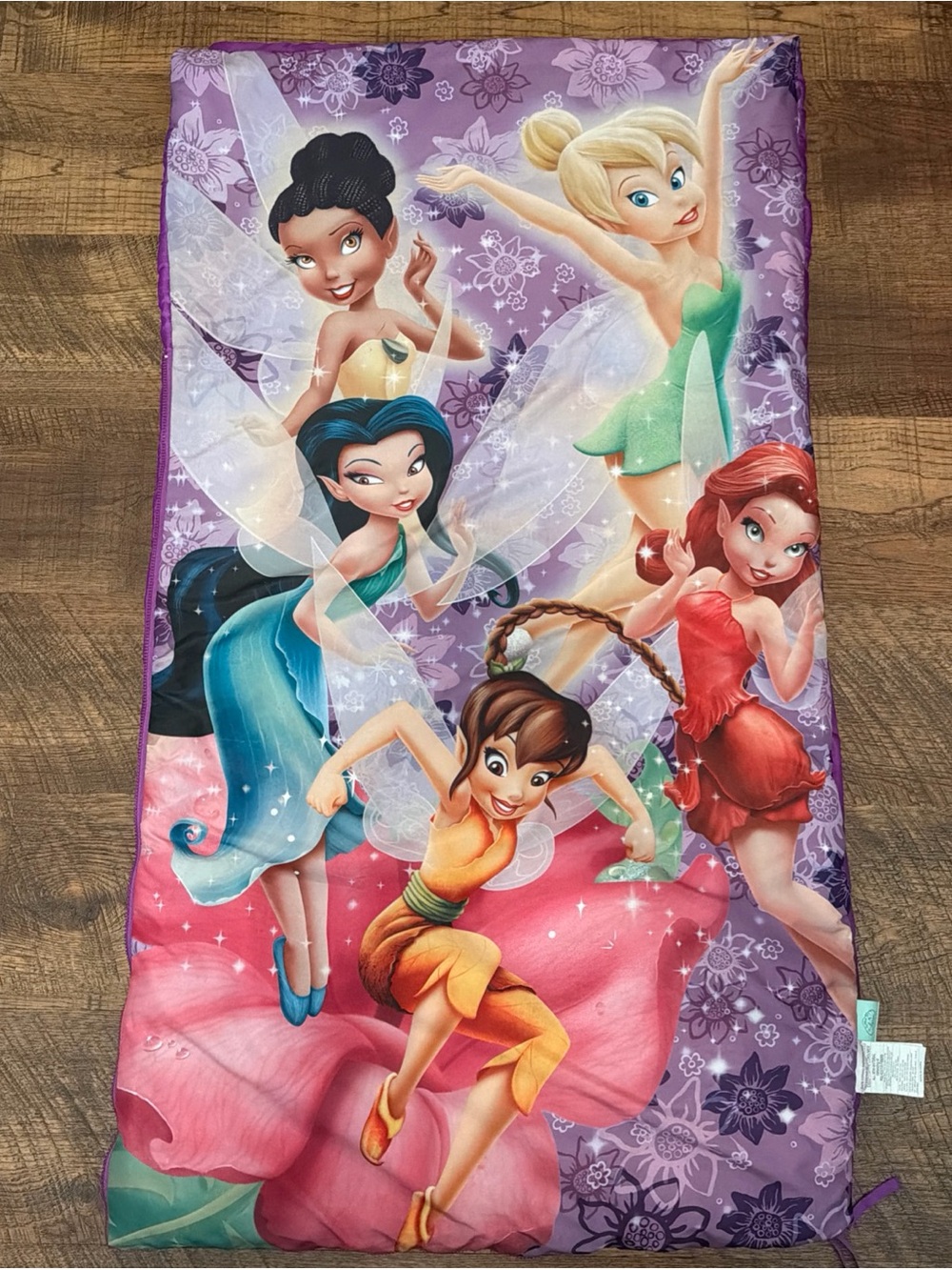 Disney Fairies Sleeping Bag in Purple, Pink, Green, Blue